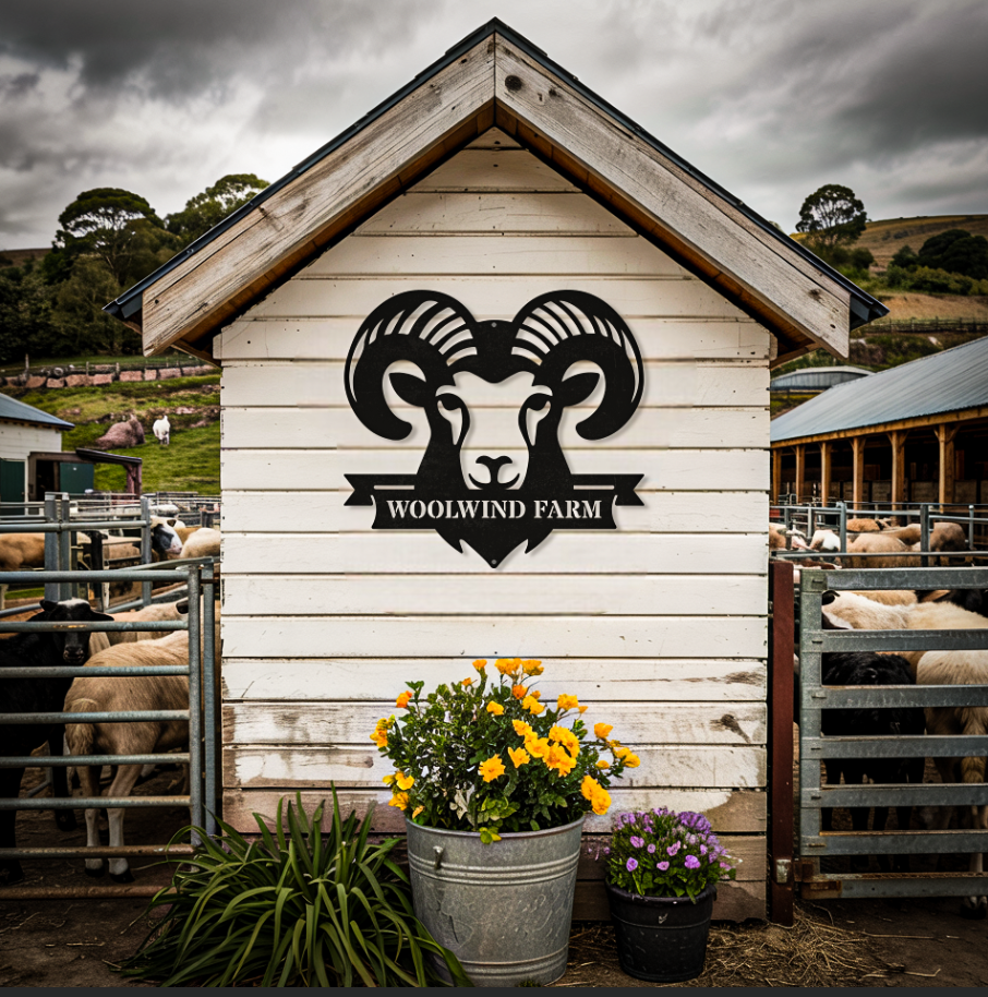 Ram Sign Farm Animal Wall Decor