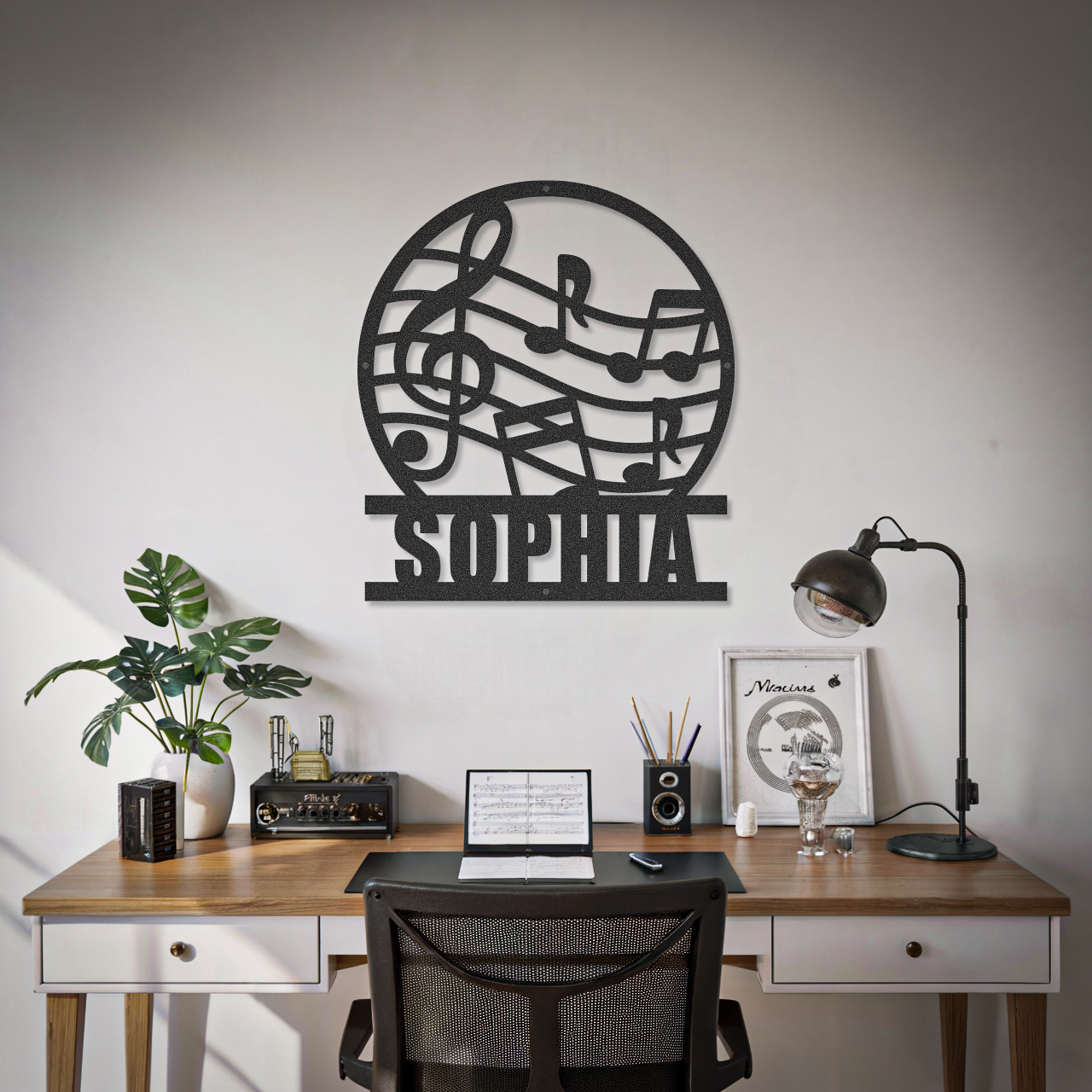 Music Notes Custom Text Musician Sign