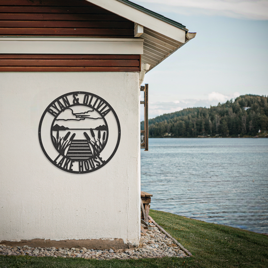 Lake House Family Custom Name Sign