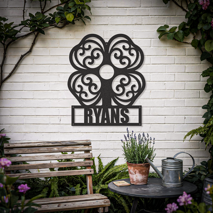 Family Name Leaf Clover Saint Patrick's Day Sign