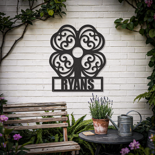 Family Name Leaf Clover Saint Patrick's Day Sign