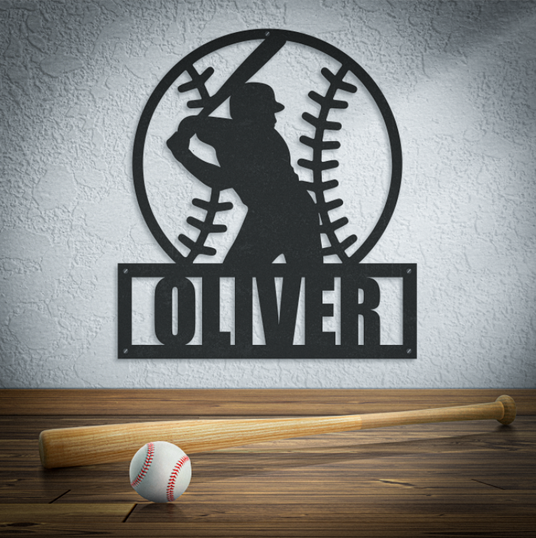 Personalized Name Baseball Player Sign