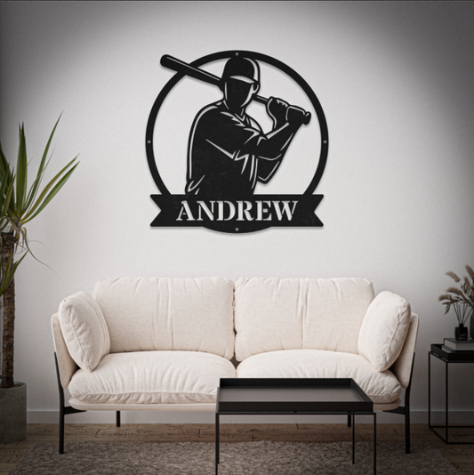Personalized Name Baseball Player Sign