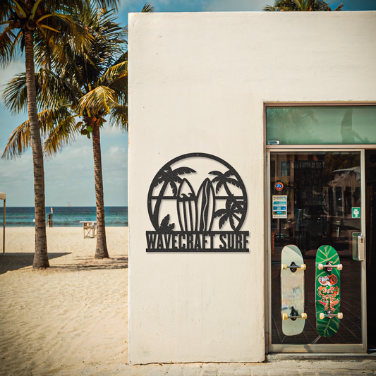 Surf Boards Beach Custom Text Surfing Sign