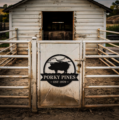 Pig Sign Farm Animal Wall Decor