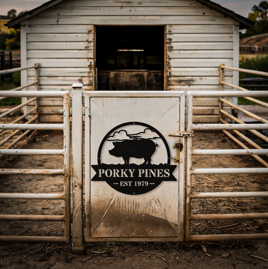 Pig Sign Farm Animal Wall Decor