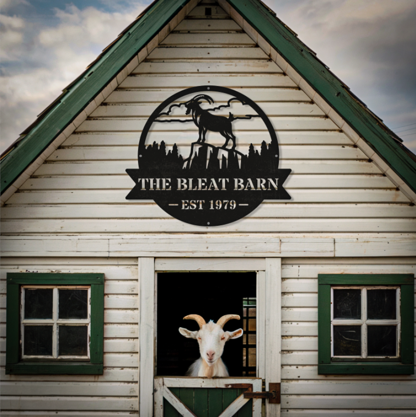 Goat Sign Farm Animal Wall Decor