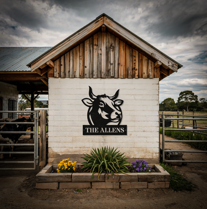 Cow Sign Farm Animal Wall Decor