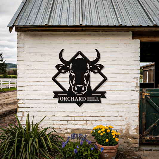 Cow Sign Farm Animal Wall Decor