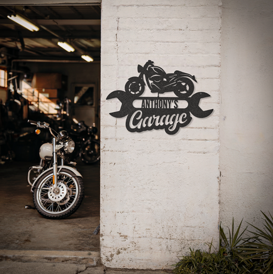 Motorcycle Biker Garage Custom Name Sign