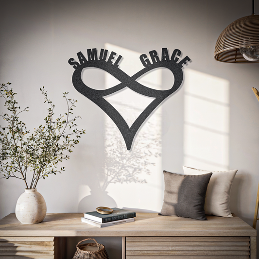 Infinity Heart Couple Custom Names Valentine Sign