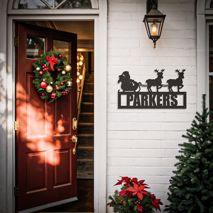 Family Name Santa Christmas Sign
