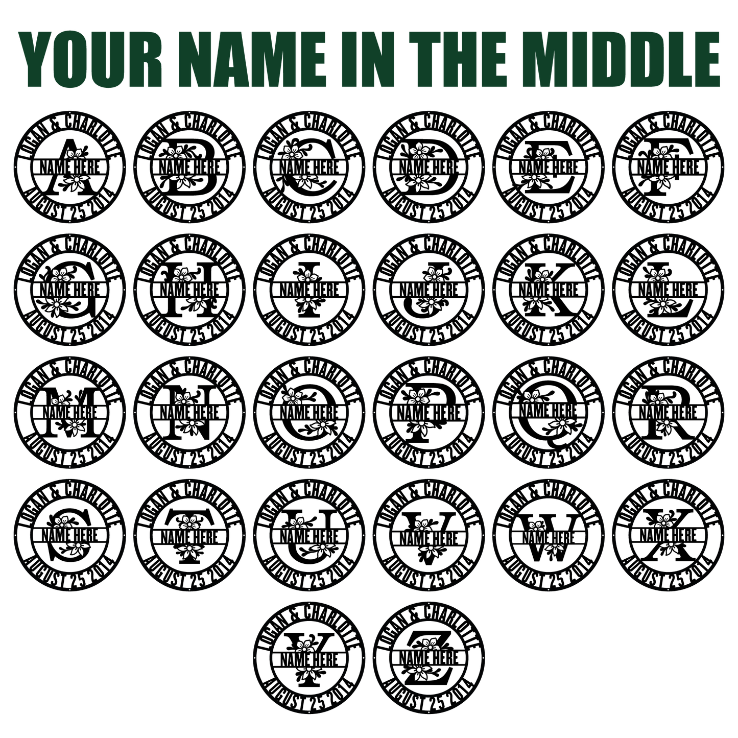 Couple Family Name Monogram