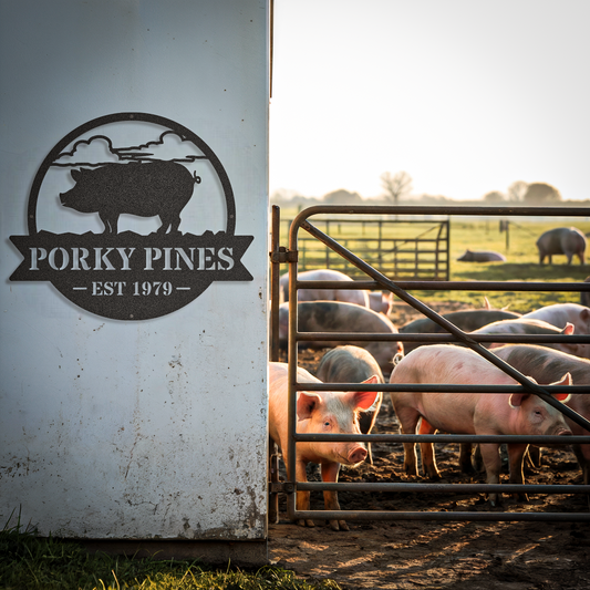 Pig Sign Farm Animal Wall Decor