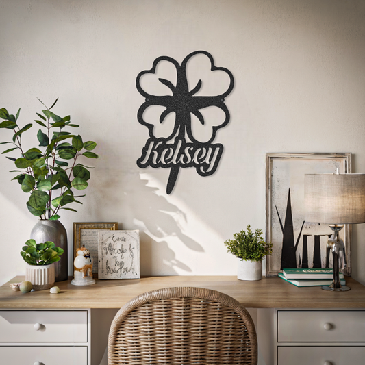 Customized Name Leaf Clover Sign