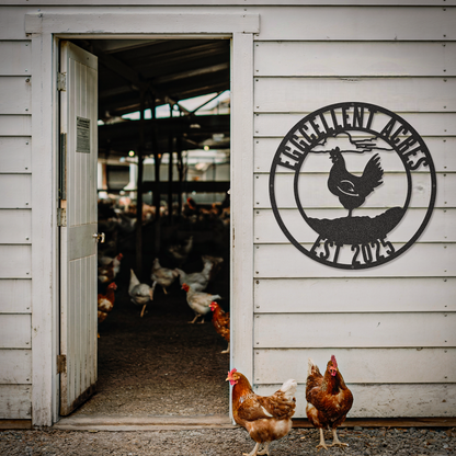 Rooster Custom Text Farm Animal Chicken Coop Sign