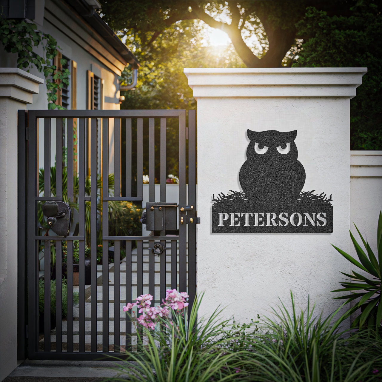 Family Name Halloween Owl Sign