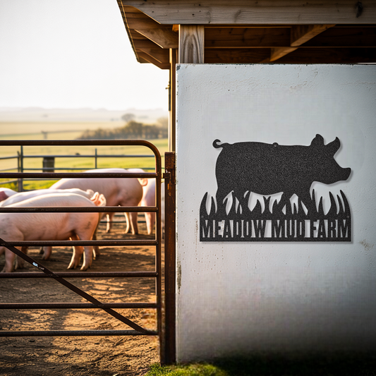 Pig Custom Text Farm Animal Sign