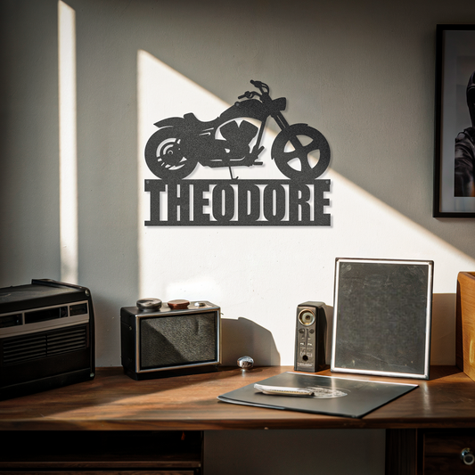 Motorcycle Biker Garage Custom Name Sign