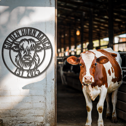 Cow Custom Text Farm Animal Sign