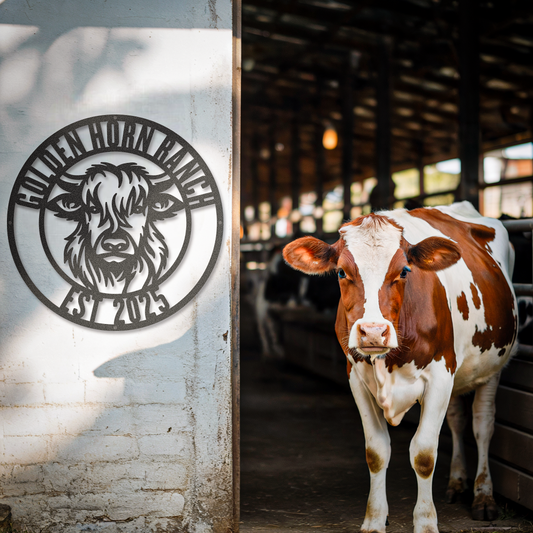 Cow Custom Text Farm Animal Sign
