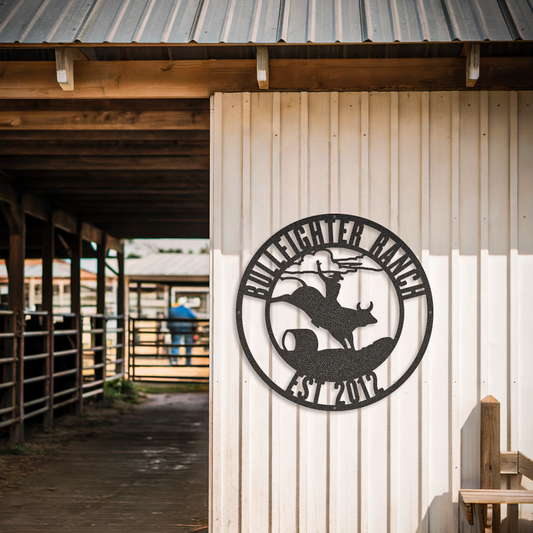 Bull Rider Custom Text Rodeo Cowboy Sign
