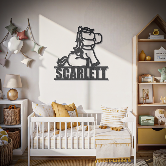 Pony Horse Custom Name Kids & Newborn Sign