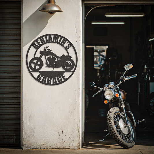 Motorcycle Biker Garage Custom Name Sign