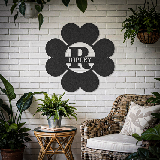 Family Name Irish Leaf Clover Monogram