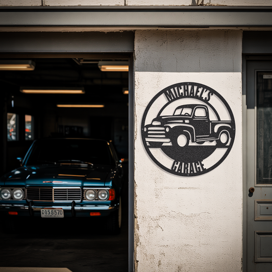 Pickup Car Garage Custom Name Sign