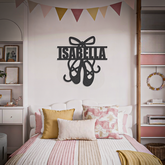 Ballet Pointe Shoes Custom Name Ballet Dancer Sign