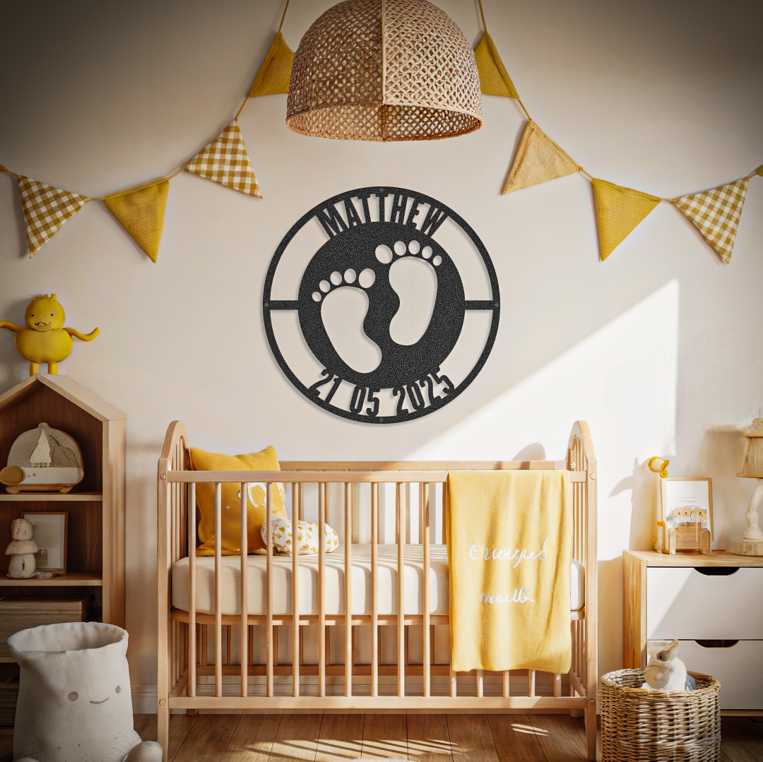 Baby Feet Custom Name Newborn Sign