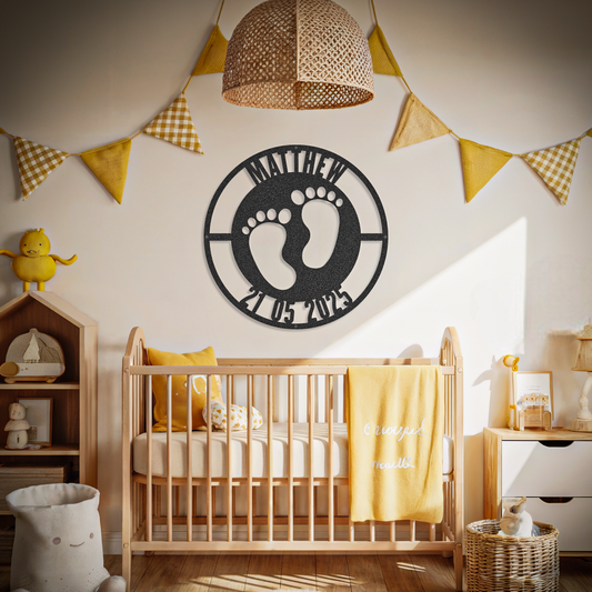 Baby Feet Custom Name Newborn Sign