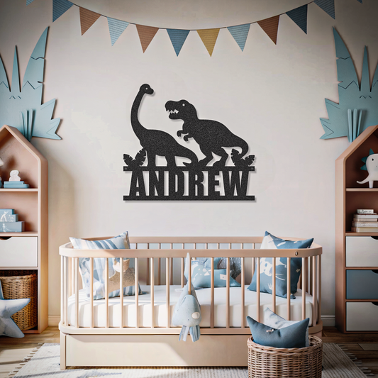 Dinosaurs Custom Name Kids & Newborn Sign
