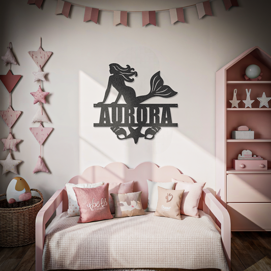 Mermaid Custom Name Kids & Newborn Sign