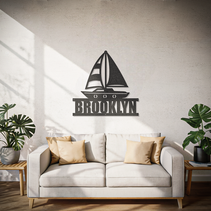 Boat Custom Name Cruise Coastal Sign