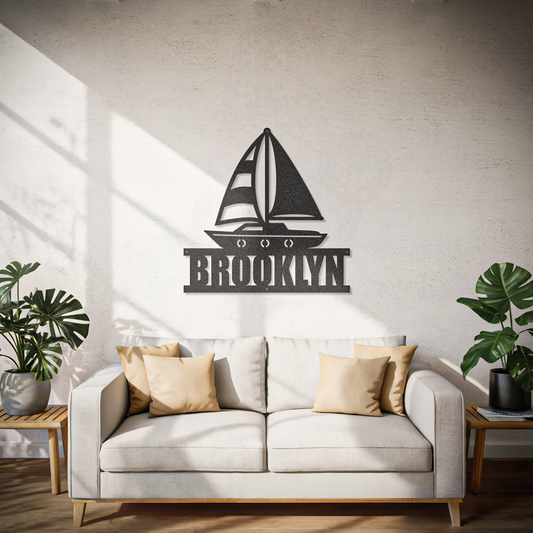Boat Custom Name Cruise Coastal Sign