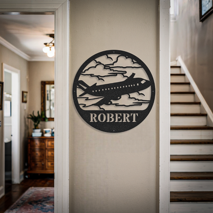 Customized Name Pilot Plane Sign