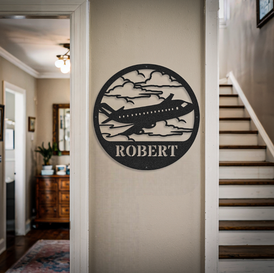 Customized Name Pilot Plane Sign