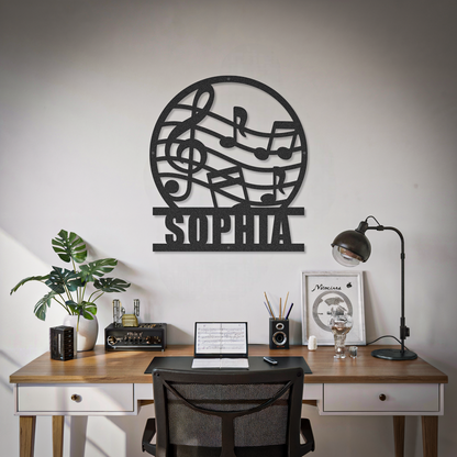 Music Notes Custom Text Musician Sign