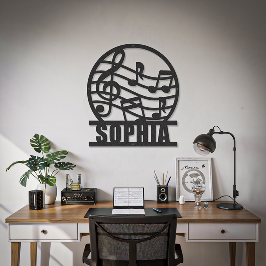 Music Notes Custom Text Musician Sign