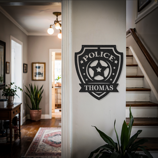 Customized Name Police Sign