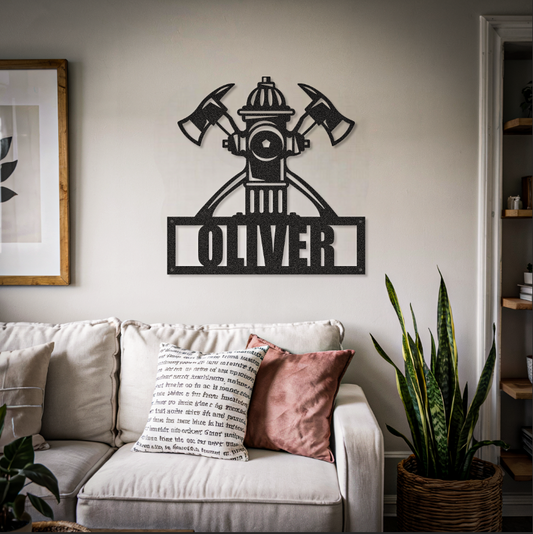 Customized Name Firefighter Sign