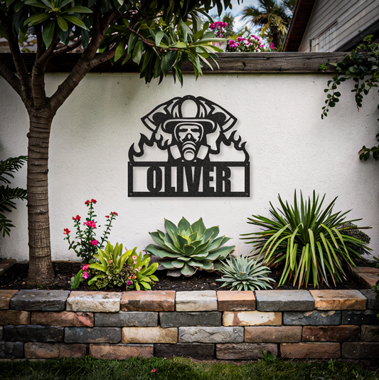 Customized Name Firefighter Sign