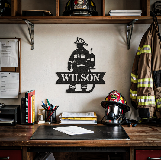 Customized Name Firefighter Sign