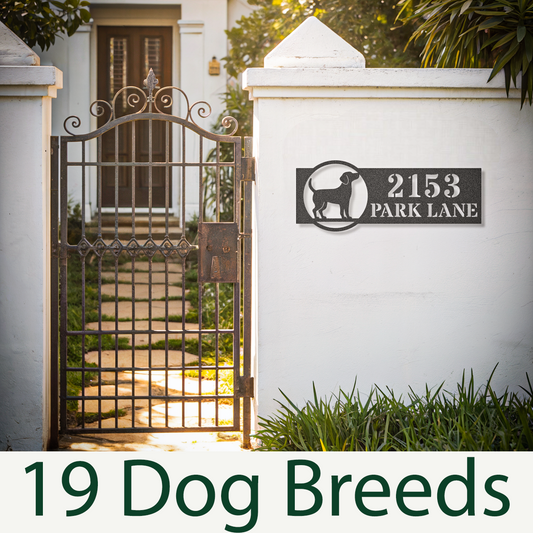 Choose Your Dog Breed Home Address Sign