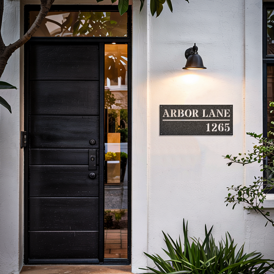 Rectangle 2 Lines Home Address Sign