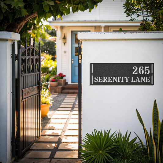 Rectangle 2 Lines Home Address Sign